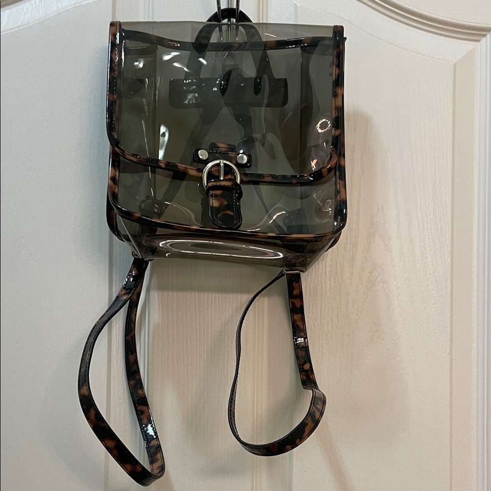 Transparent Black and Brown Women's Backpack